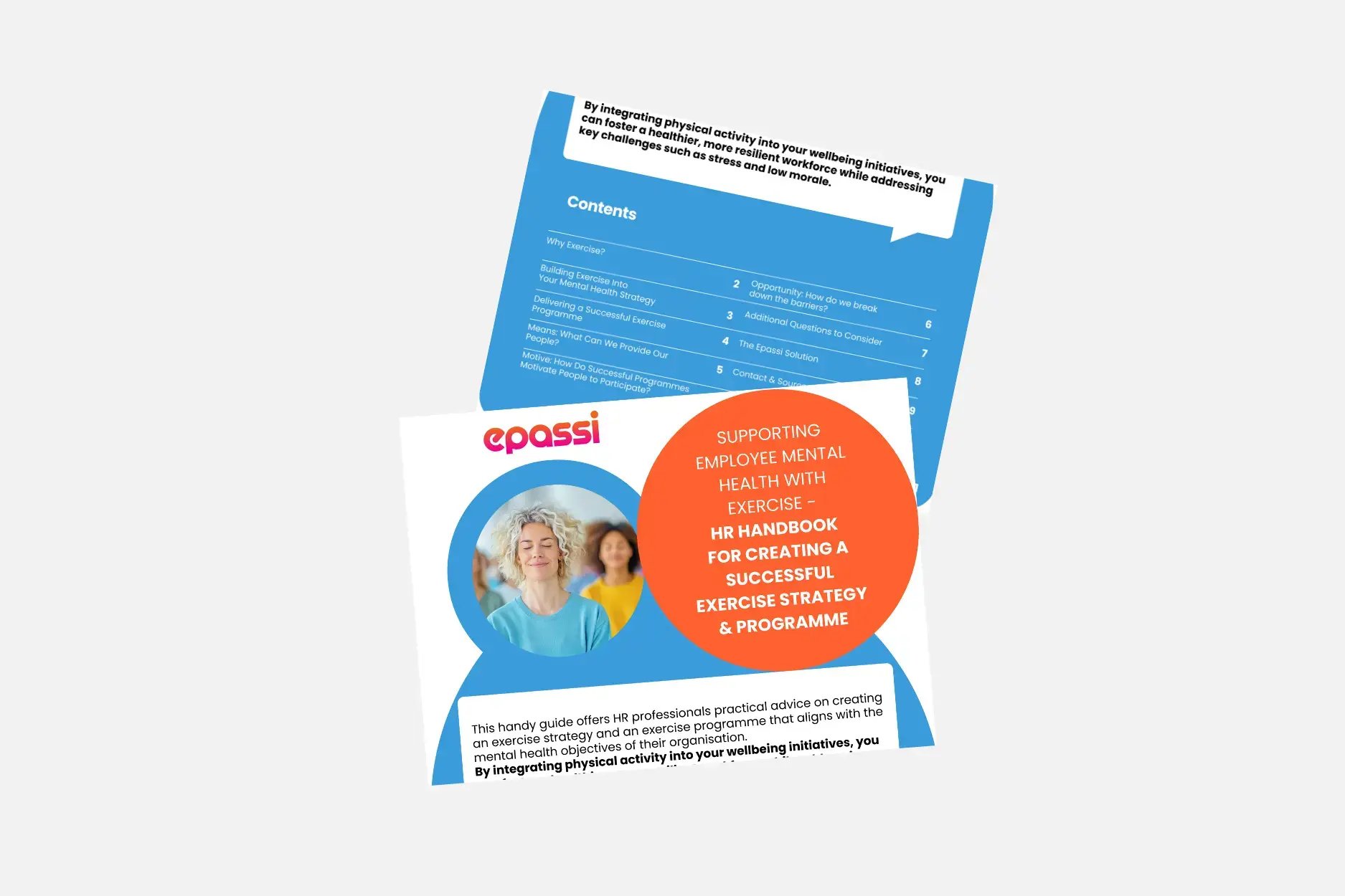 Preview image of the first and second page of supporting employee mental health with exercise guide