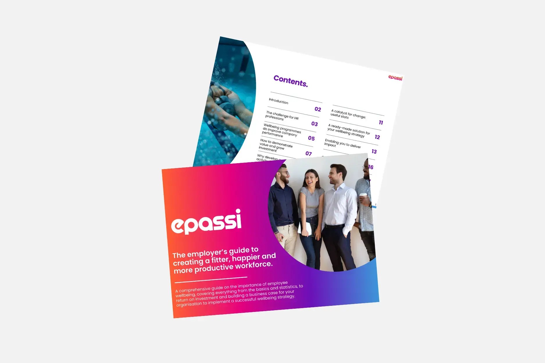 Preview image of the first and second page of the employer's guide - creating a fitter, happier & more productive workforce