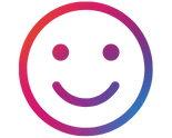 Smiley face icon to represent how employee wellbeing benefits can help create a happy team.